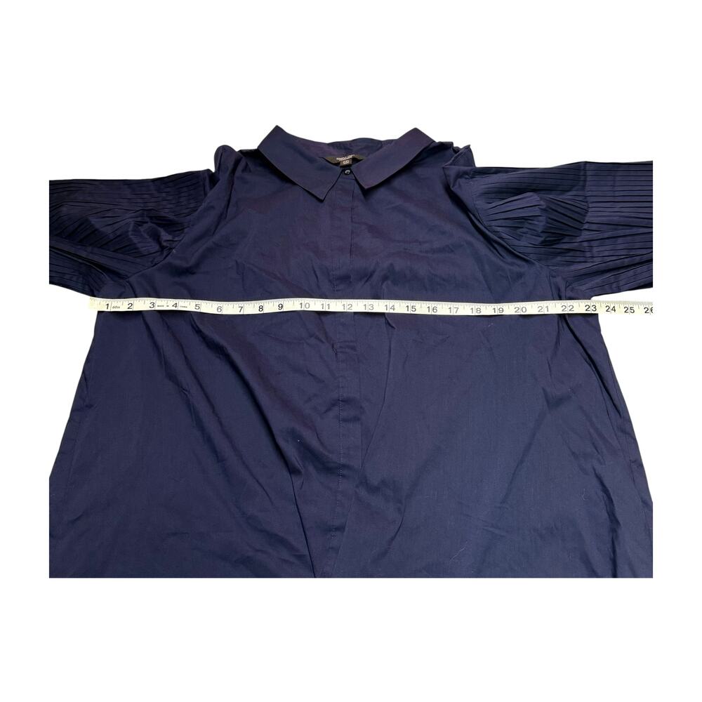 Simply Vera Vera Wang Navy Pleated Sleeve Blouse XXL - Picture 5 of 8